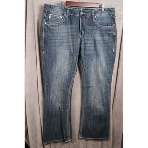 Rock & Roll Denim Mens 38x32 Pistol Regular Fit Bootcut Jeans Distressed